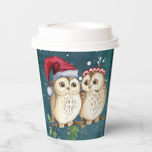 Vasos De Papel Navidades Owls (Anverso)