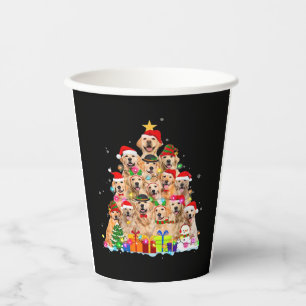 Vasos De Papel Navidades Pajama Golden Retriever Tree Xmas Gift D