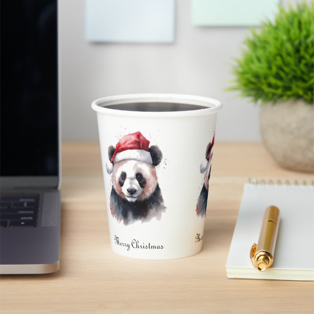 Vasos De Papel Navidades Panda, personalizable (in situ)