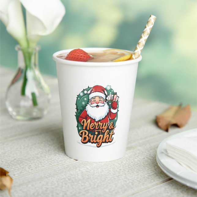 Vasos De Papel Navidades - "Papá Noel y Papá Noel" (in situ)