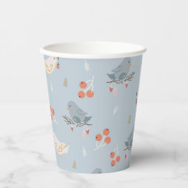 Vasos De Papel Navidades Pastel Patrón Aves sin Maravilla