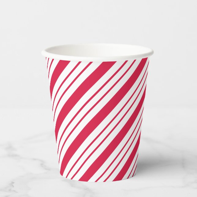 Vasos De Papel Navidades Peppermint Candy Cane Café Bebe (Anverso)