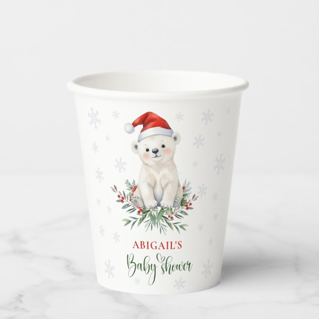 Vasos De Papel Navidades Polar Bear Baby Shower (Anverso)