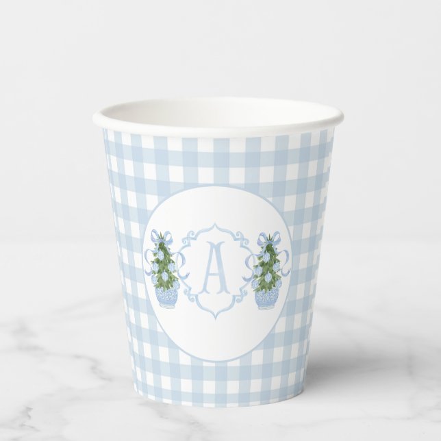 Vasos De Papel Navidades Preppy Southern Blue Boy Baby Shower (Anverso)
