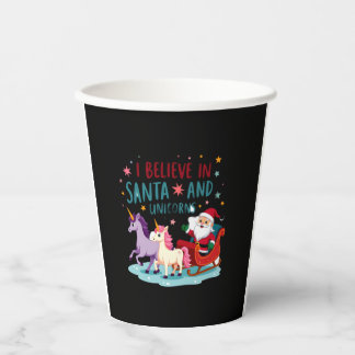 Vasos De Papel Navidades Que Creo En Santa Y Unicornios Funny Xm