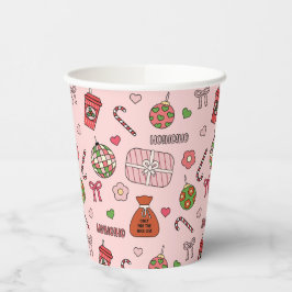 Vasos De Papel Navidades retro coloridos