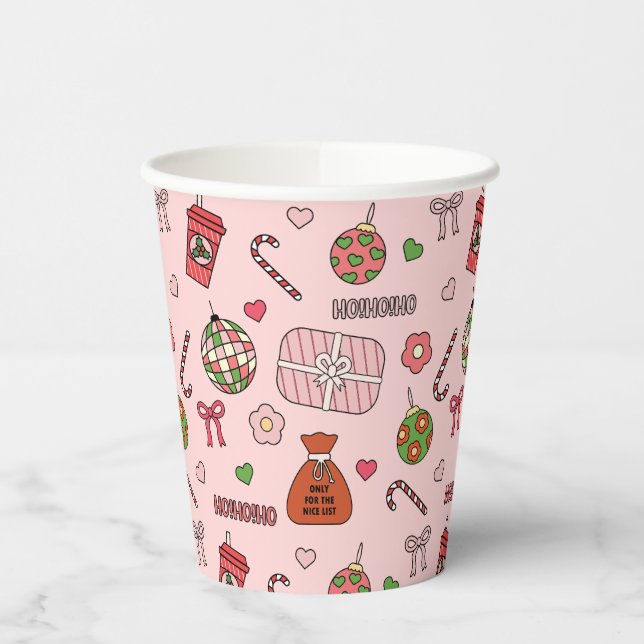 Vasos De Papel Navidades retro coloridos (Izquierda)