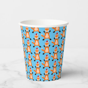 Vasos De Papel Navidades ricas Fox Pattered