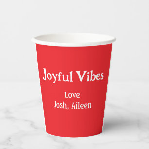 Vasos De Papel Navidades rojos alegres vibes vacaciones amores fa