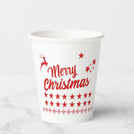 Vasos De Papel Navidades rojos y blancos
