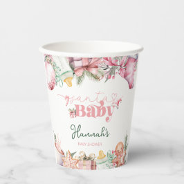 Vasos De Papel Navidades Rosa Santa Baby Shower