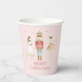 Vasos De Papel Navidades rosados del ballet de invierno de Nutcra