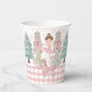 Vasos De Papel Navidades rosados del Ballet Nudista Pastel Rubor