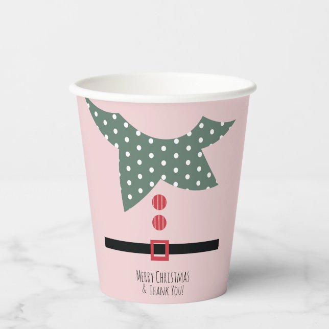 Vasos De Papel Navidades rosados Elf Suit Holiday Party (Anverso)