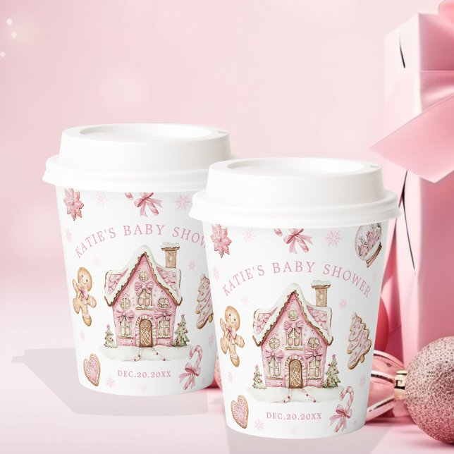 Vasos De Papel Navidades rosados Gingerbread Cookie Baby Shower C (Subido por el creador)
