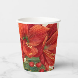 Vasos De Papel Navidades rusos del Amaryllis Rojo