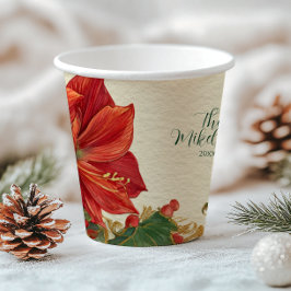 Vasos De Papel Navidades rusos del Amaryllis Rojo