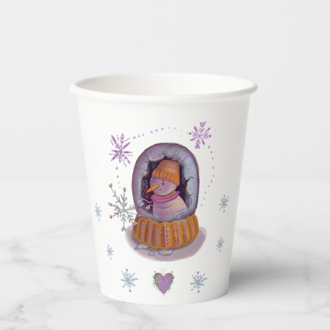 Vasos De Papel navidades snowman (Anverso)