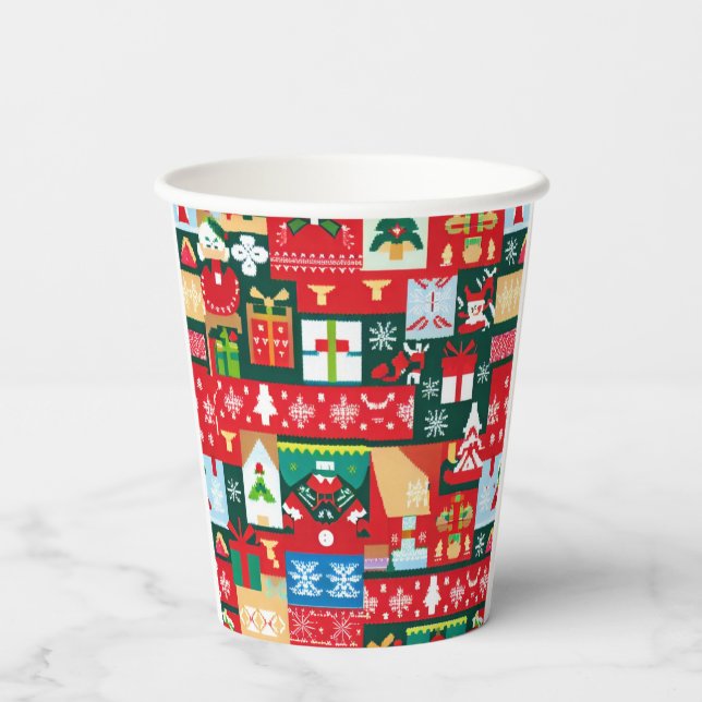 Vasos De Papel Navidades Suéter Feo 1 (Reverso )