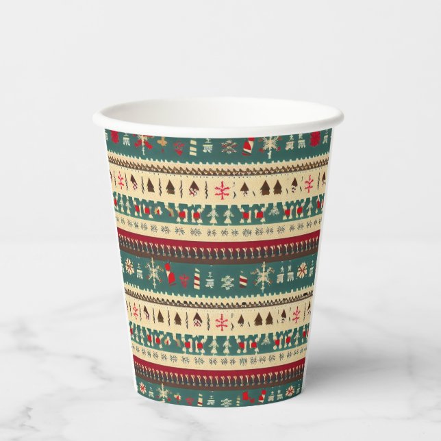 Vasos De Papel Navidades Suéter Feo 5 (Anverso)