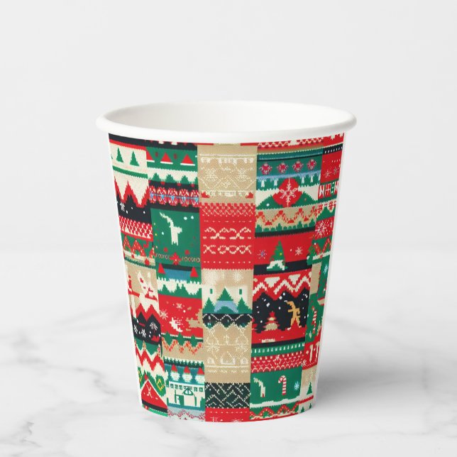 Vasos De Papel Navidades Suéter Feo 8 (Anverso)