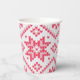 Vasos De Papel Navidades Sweater Knit Red Snowflake