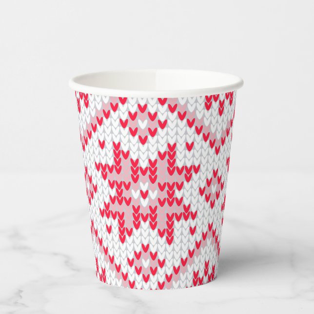 Vasos De Papel Navidades Sweater Knit Red Snowflake (Izquierda)
