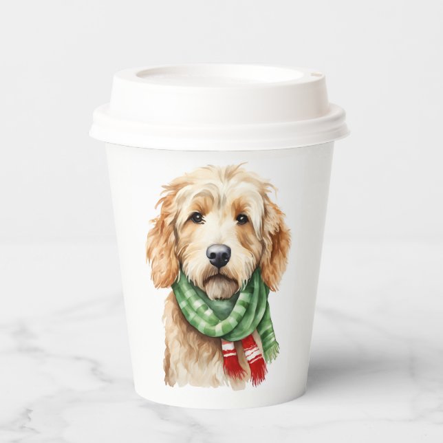 Vasos De Papel Navidades tazas goldendoodle (Anverso)