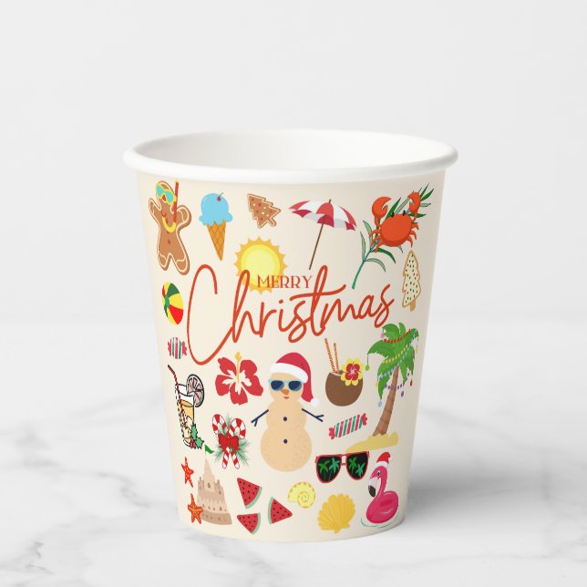Vasos De Papel Navidades tropicales (Anverso)