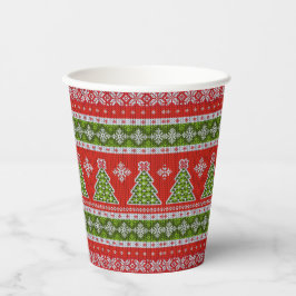 Vasos De Papel Navidades Viernes Verde Rojo Elegante