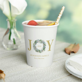 Vasos De Papel Navidades Wreath "Joy"