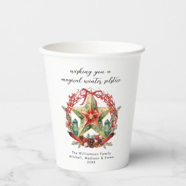 Vasos De Papel Navidades Yule de la Estrella de la Guerra del Sol (Anverso)