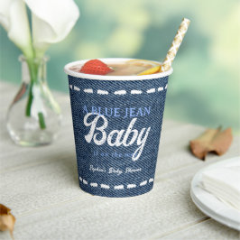 Vasos De Papel Navy Blue Jean Baby Boy Baby Shower