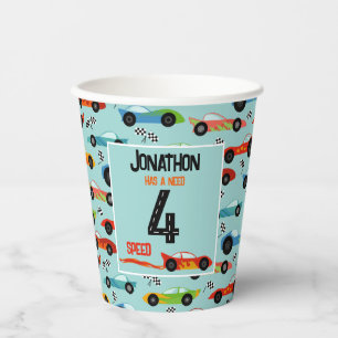 Vasos De Papel Necesita 4 racecar de velocidad cuarta fiesta de c