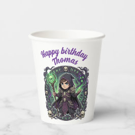 Vasos De Papel Necromancer Dark Magic Anime Chibi Gamer Birthday
