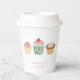 Vasos De Papel Negocio de cupcakes de café panadería para llevar