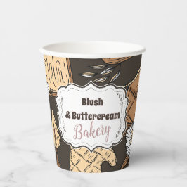Vasos De Papel Negocio de Panadería Rústica