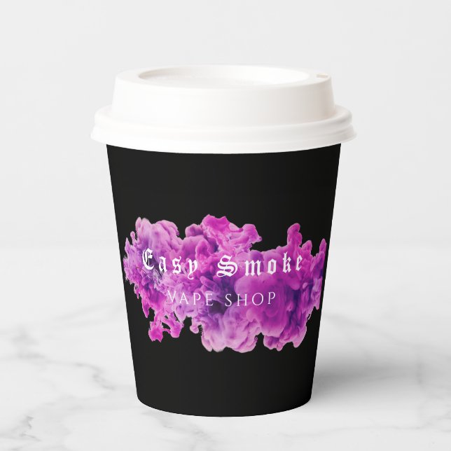 Vasos De Papel Negra Smoke Vape Shop (Anverso)
