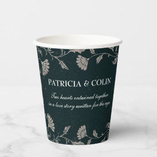 Vasos De Papel Negra vintage y Boda de novias y novios
