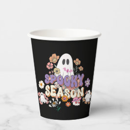 Vasos De Papel Negro adorable fantasma copa de papel de la fiesta