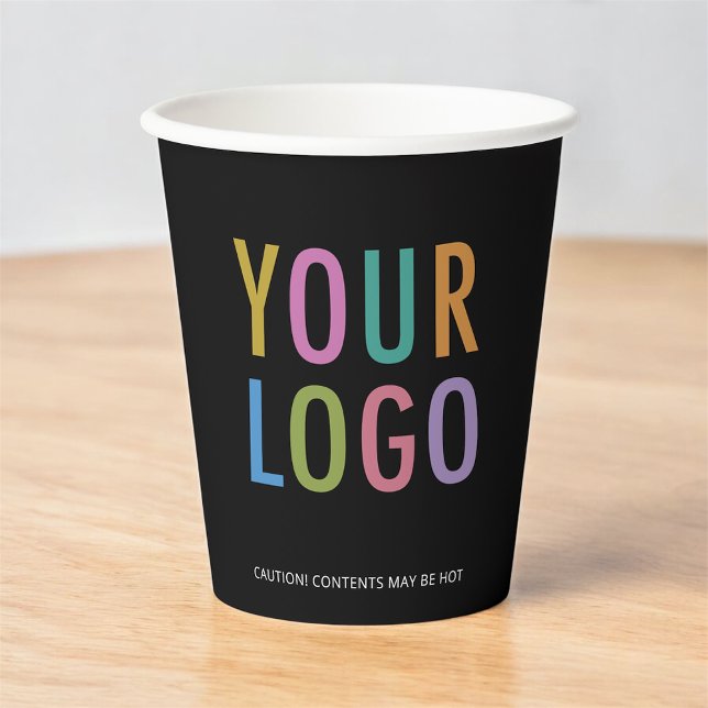 Vasos de papel negro con logotipo personalizado de (MISOOK Black Paper Cup with Logo)