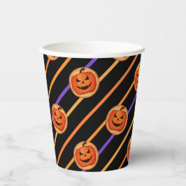 Vasos De Papel Negro Jack-O-Lantern de Halloween