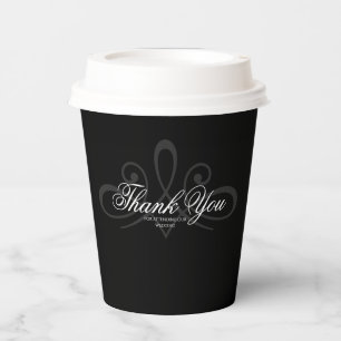 Vasos De Papel Negro y blanco