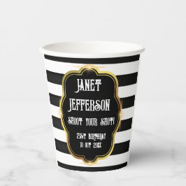 Vasos De Papel Negro y blanco