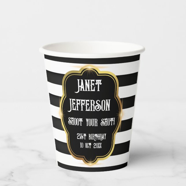 Vasos De Papel Negro y blanco (Anverso)