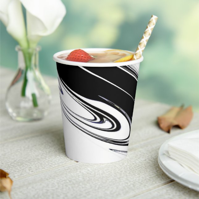 Vasos De Papel Negro y blanco moderno (in situ)