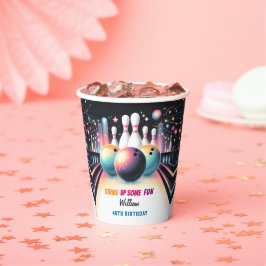 Vasos De Papel Neon Boy Team Event Bowling 21º cumpleaños