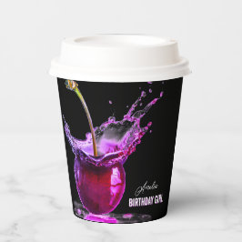 Vasos De Papel Neon Cherry Personalizado