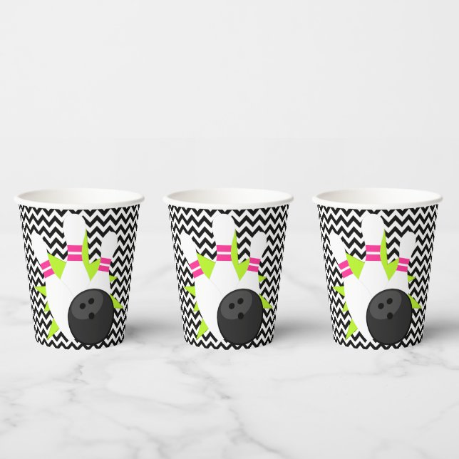 Vasos De Papel Neon Chevron Bowl Fiesta Cups de papel (Multi)
