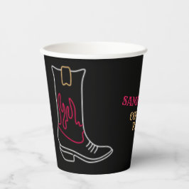 Vasos De Papel Neon Cowboy/ Cowgirl Boot Fiesta